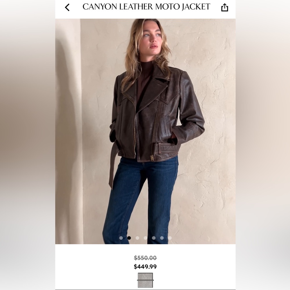 Oversized Distressed Brown Leather Jacket